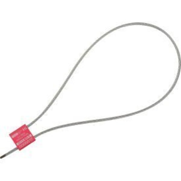 Cambridge Security Seals Global Industrial„¢ Metal Cable Seal, 1/8"x24"L, Red, 50/Pack CBL20916
